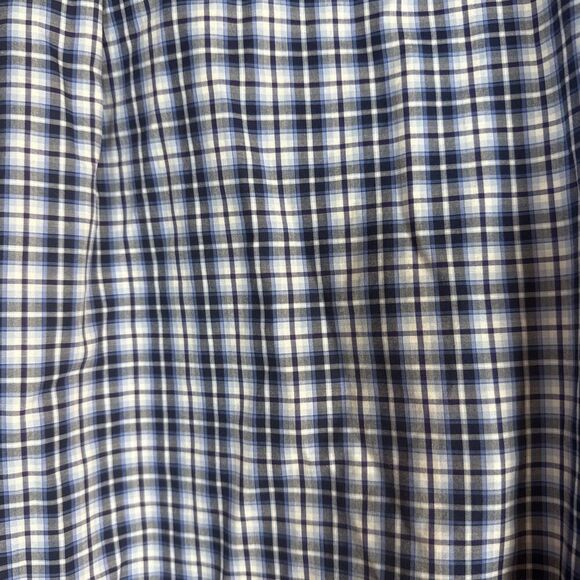Jos A Bank Traveler Blue Plaid Button Down Dress Shirt Size XXL Preowned - Picture 15 of 16